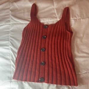Active USA sweater tank with buttons.